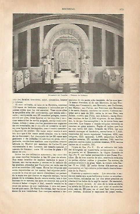 LAMINA ESPASA 18899: Panteon de Infantes en El Escorial