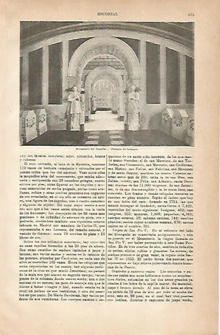LAMINA ESPASA 18899: Panteon de Infantes en El Escorial