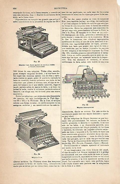 LAMINA ESPASA 18913: Maquina de escribir Yost y Nova