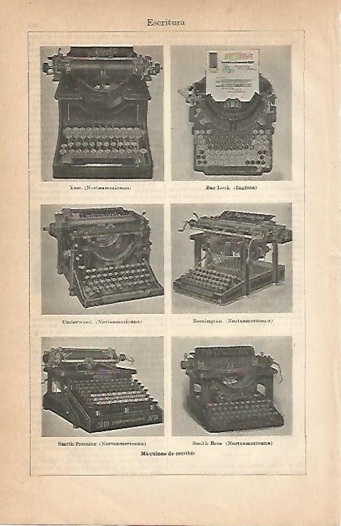 LAMINA ESPASA 18917: Tipos de maquina de escribir