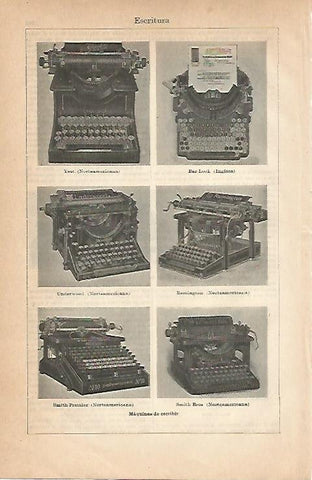 LAMINA ESPASA 18917: Tipos de maquina de escribir