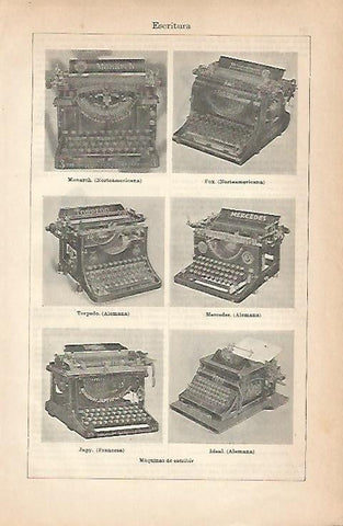 LAMINA ESPASA 18919: Maquinas de escribir de Alemania Japon y Estados Unidos