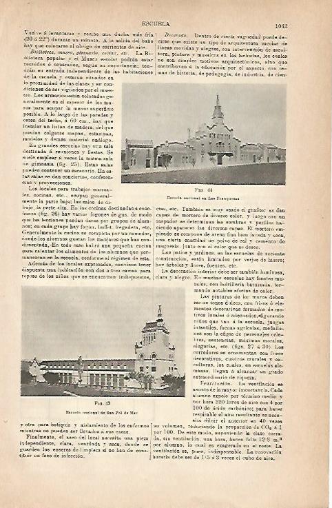 LAMINA ESPASA 18935: Escuela de Les Franqueses del Valles y de  Sant Pol de Mar