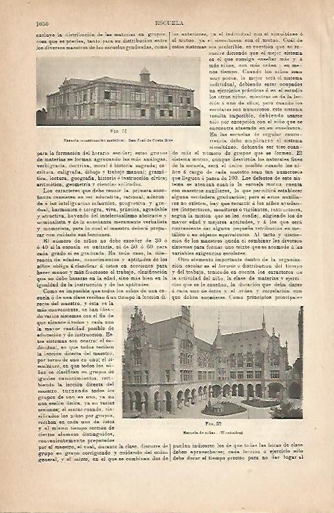 LAMINA ESPASA 18937: Escuela en San Jose de Costa Rica 