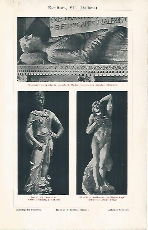 LAMINA ESPASA 18959: Escultura italiana