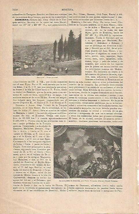 LAMINA ESPASA 18988: Vista de Esmirna Turquia