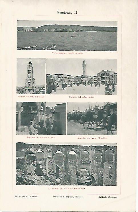 LAMINA ESPASA 18991: Vistas de Esmirna Turquia