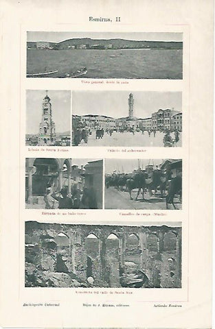 LAMINA ESPASA 18991: Vistas de Esmirna Turquia