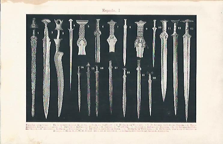 LAMINA ESPASA 18992: Espadas antiguas