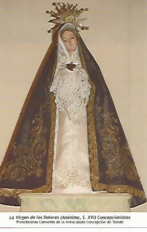 POSTAL 18479: La Virgen de los Dolores. Convento de la Immaculada Concepcion de Toledo