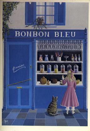 POSTAL 56774: Bonbon Bleu Brigitte Mailliet Galerie Naifs et Primitifs Paris