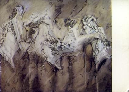POSTAL 56788: Berry-Mauduit Chantal nee en 1944 peinture
