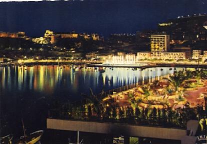 POSTAL 56865: Monaco la Nuit Vue generale sur le port Cote d Azur