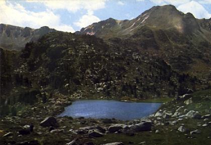 POSTAL 56898: Valls d Andorra lago Envalira y montaña de Pessons