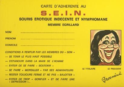 POSTAL 56981: Carte d adherente au S.E.I.N