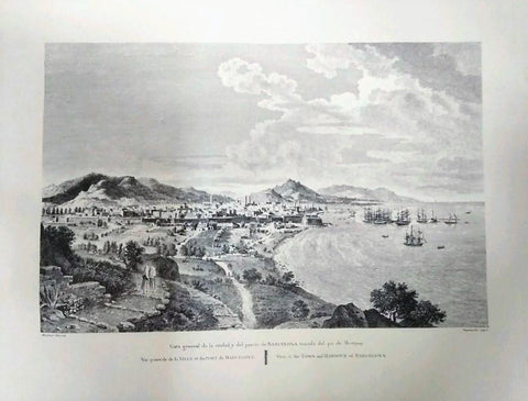 Lamina CATALOGNE, Numero 03: Vista General de Barcelona desde el pie del Montjony (Abadia de Montserrat 1973)