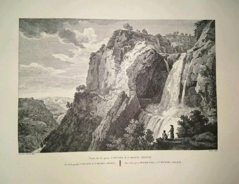 Lamina CATALOGNE, Numero 12: Vista de la gran Cascada de Sant Miquel del Fay (1813)