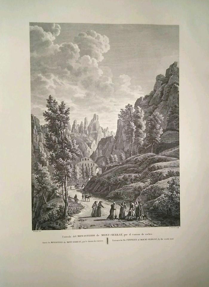 Lamina CATALOGNE, Numero 17: Entrada al Monasterio de Montserrat por el camino de coches (1813)