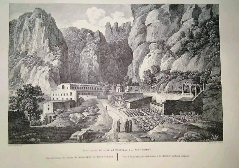 Lamina CATALOGNE, Numero 21: Vista Interior del Jardin del Monasterio de Montserrat (1813)