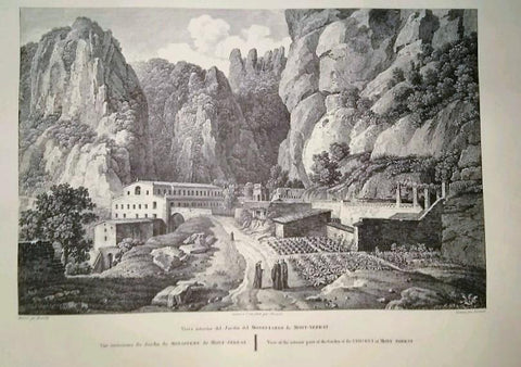 Lamina CATALOGNE, Numero 21: Vista Interior del Jardin del Monasterio de Montserrat (1813)
