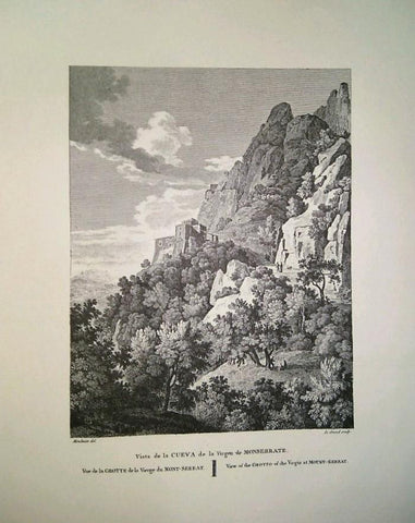 Lamina CATALOGNE, Numero 26: Vista de la Cueva de la Virgen de Montserrat (1813)