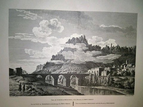 Lamina CATALOGNE, Numero 29: Vista del puente de Monistrol de Montserrat (1813)