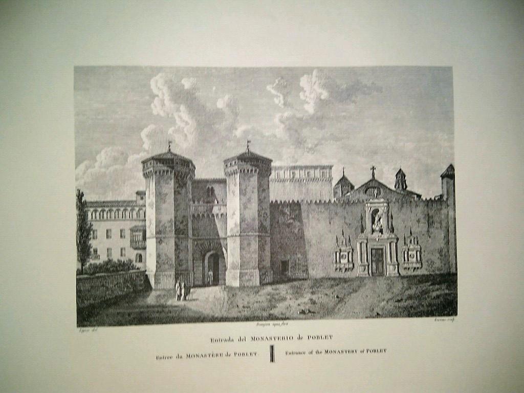 Lamina CATALOGNE, Numero 59: Entrada del Monasterio de Poblet (1813)