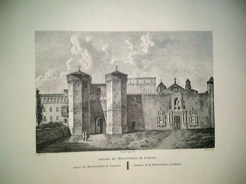 Lamina CATALOGNE, Numero 59: Entrada del Monasterio de Poblet (1813)