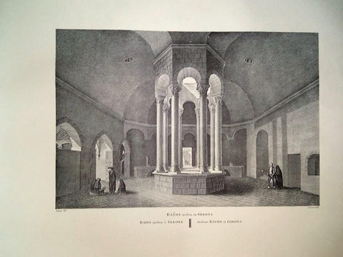 Lamina CATALOGNE, Numero 69: Vista Interior BAÑOS ARABES DE GERONA/GIRONA (1813)
