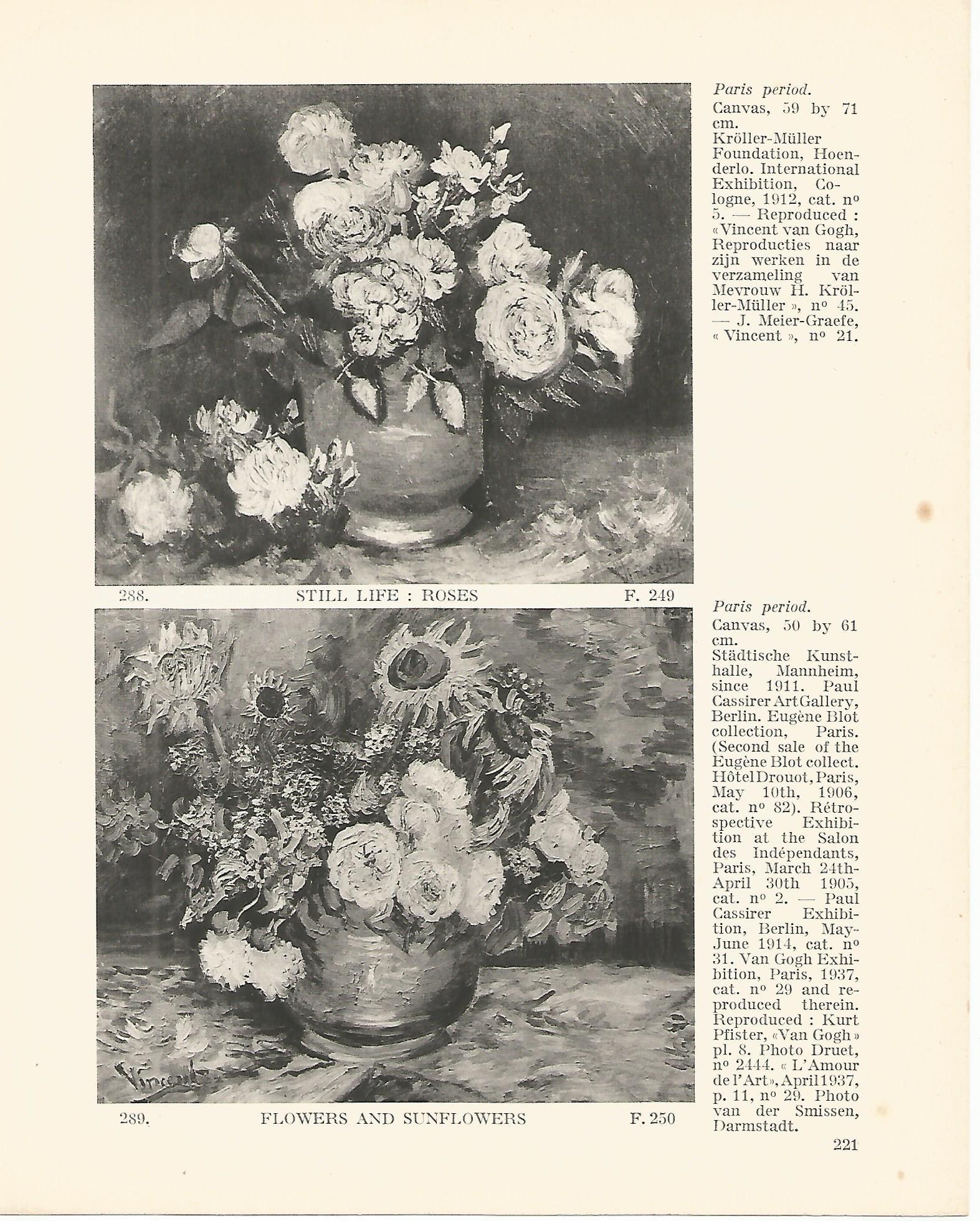 LAMINA 1300: VAN GOGH. Roses. Flowers and Sunflowers