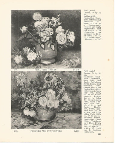 LAMINA 1300: VAN GOGH. Roses. Flowers and Sunflowers