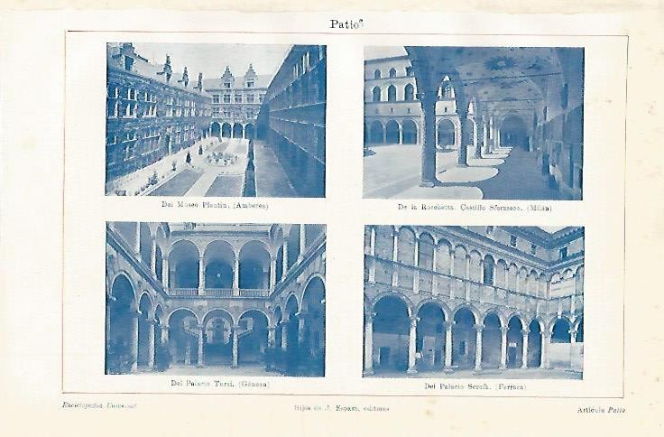 LAMINA ESPASA 2355:  Patios de edificios de Europa