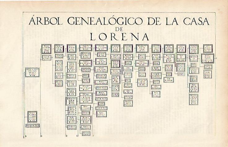 LAMINA ESPASA 2504: Arbol genealogico de la Casa de Lorena