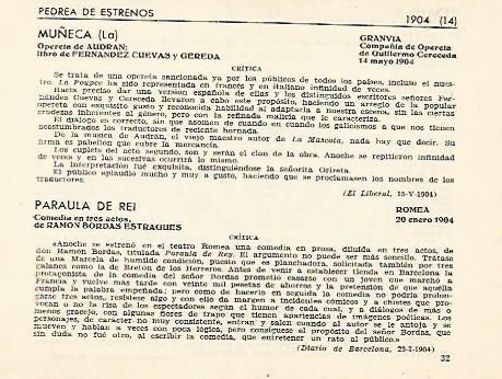 LAMINA 2783: Pedrea de estrenos de 1904 (XII)