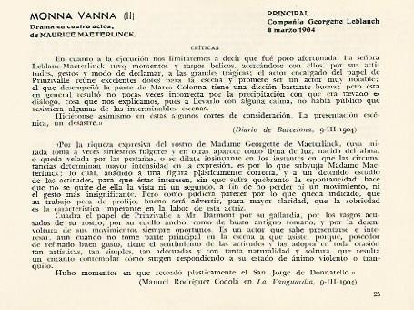 LAMINA 2881: Criticas de Monna Vanna. Principal 8 marzo 1904