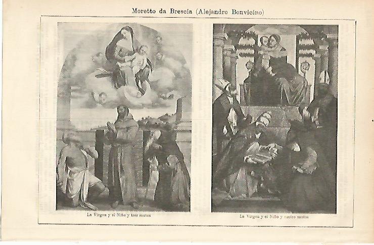 LAMINA ESPASA 8756: La Virgen y el Niño por Moretto da Brescia