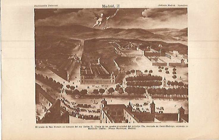LAMINA ESPASA 9354: El Prado de San Fermin en tiempos de Carlos II Madrid