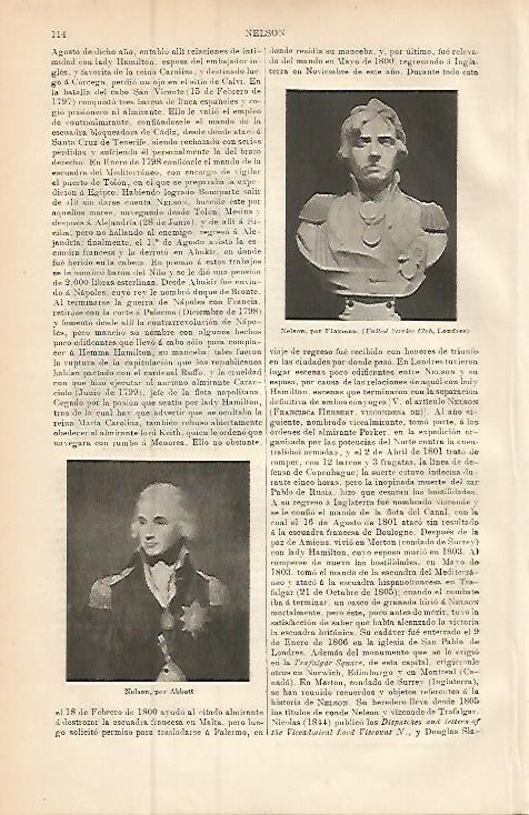 LAMINA ESPASA 9382: Nelson por Flaxman y por Abbot