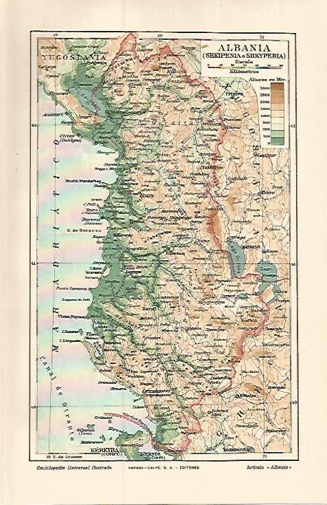 LAMINA ESPASA 10824: Mapa de Albania