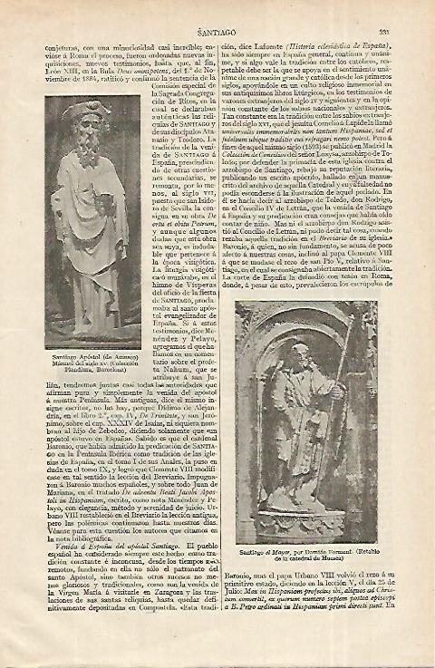 LAMINA ESPASA 12294: Esculturas representando al apostol Santiago
