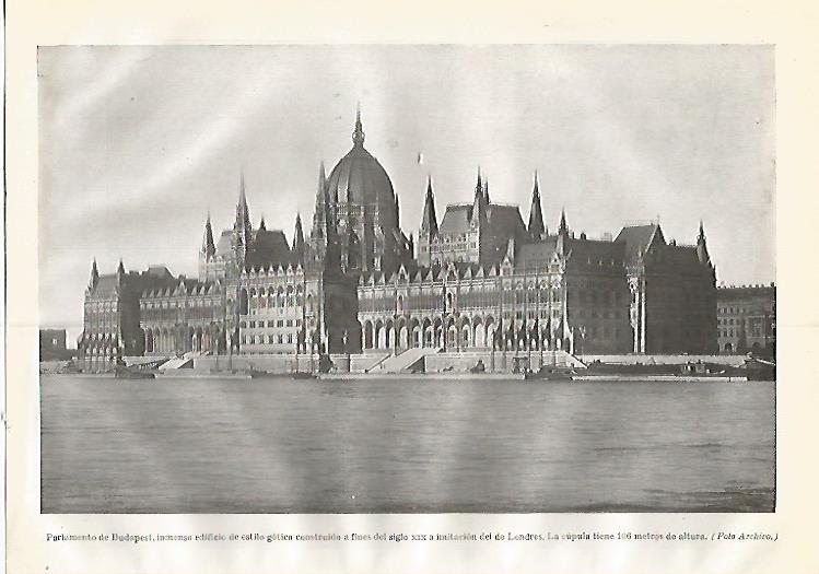 LAMINA GEOGRAFIA 0338: Parlamento de Budapest Hungria