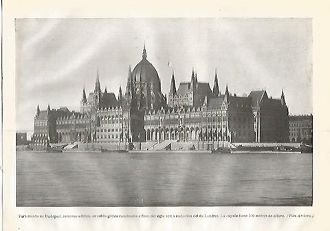 LAMINA GEOGRAFIA 0338: Parlamento de Budapest Hungria