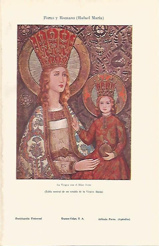 LAMINA ESPASA 16102: La Virgen con el Niño Jesus por Rafael Forns y Romans