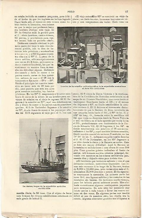 LAMINA ESPASA 10447: El Aurora buque de la expedicion antartica de 1911