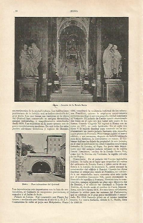 LAMINA ESPASA 16864: Interior de la Escala Santa en Roma