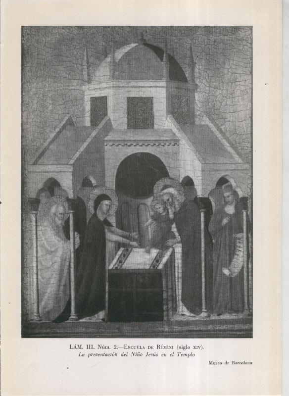 La coleccion Cambo, lamina 03: Escuela de Rimini: La presentacion del niño Jesus en el templo