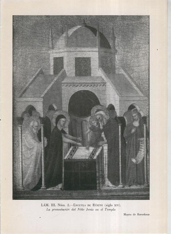 La coleccion Cambo, lamina 03: Escuela de Rimini: La presentacion del niño Jesus en el templo