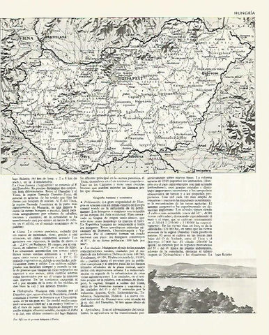 LAMINA LAROUSSE 70125: Mapa de Hungria