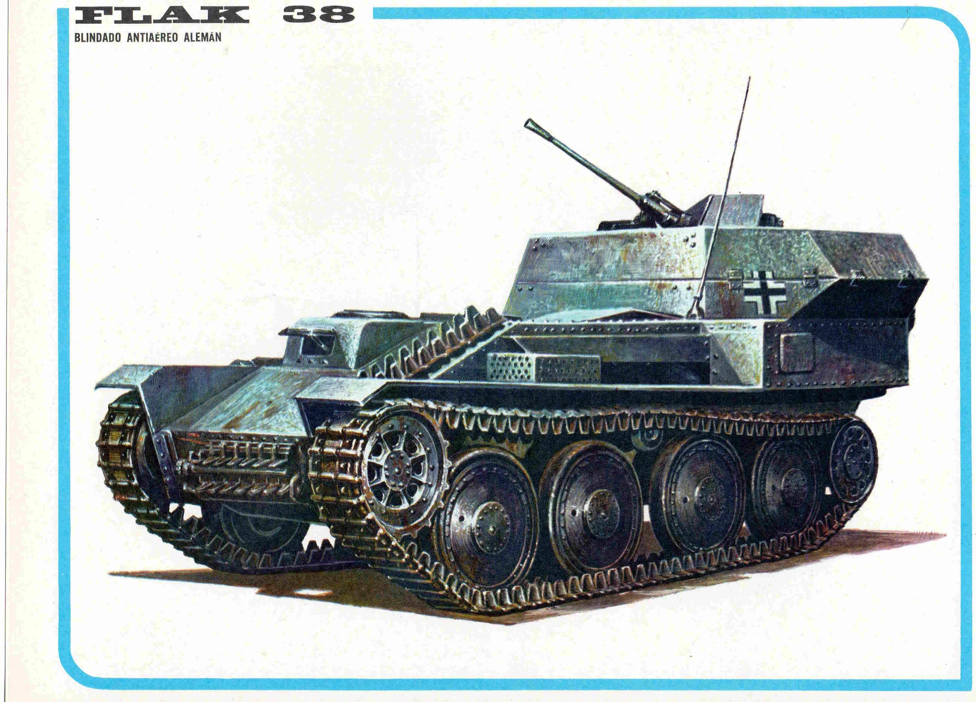LAMINA 4223: FLAK 38 Blindado antiaereo Aleman