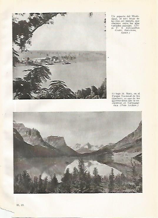 LAMINA GEOGRAFIA 0183: Rio Mississipi y lago St. Mary Estados Unidos
